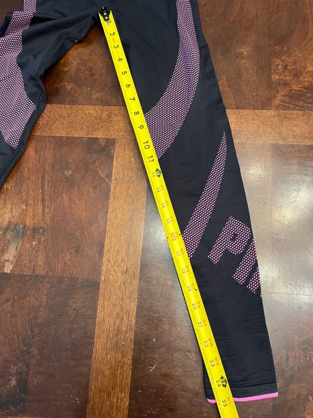 PINK Active Black & Pink Leggings XS Preowned Good Condition - Picture 8 of 9